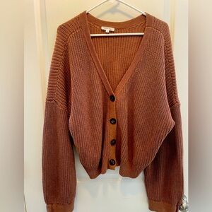 Vetta Chunky Cropped Cardigan size L walnut color